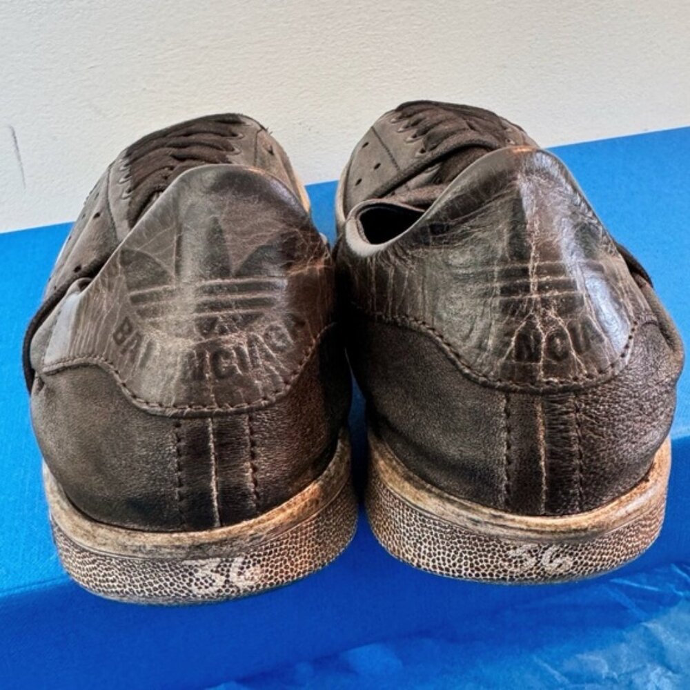 NEW Balenziaga x Adidas Stan Smith Distressed Leather Sneakers - Picture 6 of 9